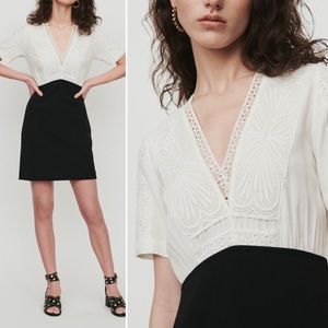 Maje Black and White Mini Dress